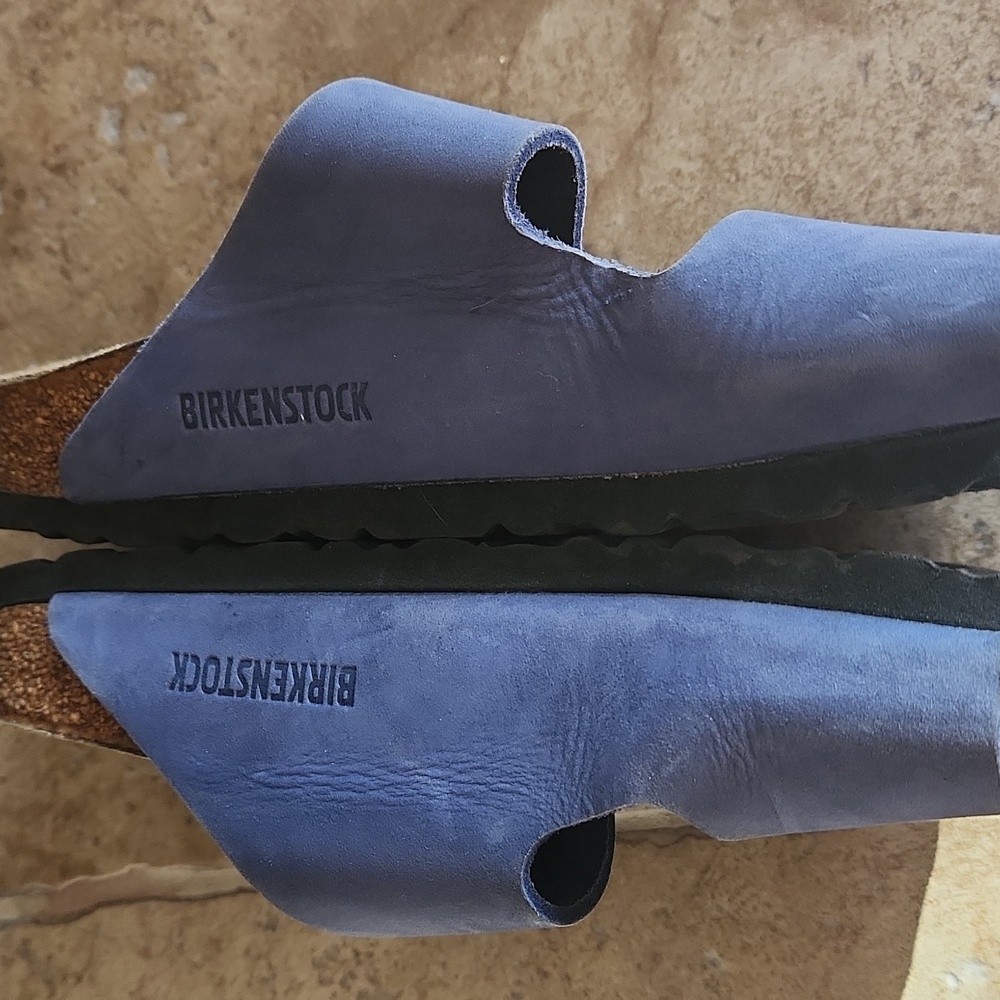 Birkenstock Sandals Wirh Blue Leather Strap Size 38 - Picture 2 of 12